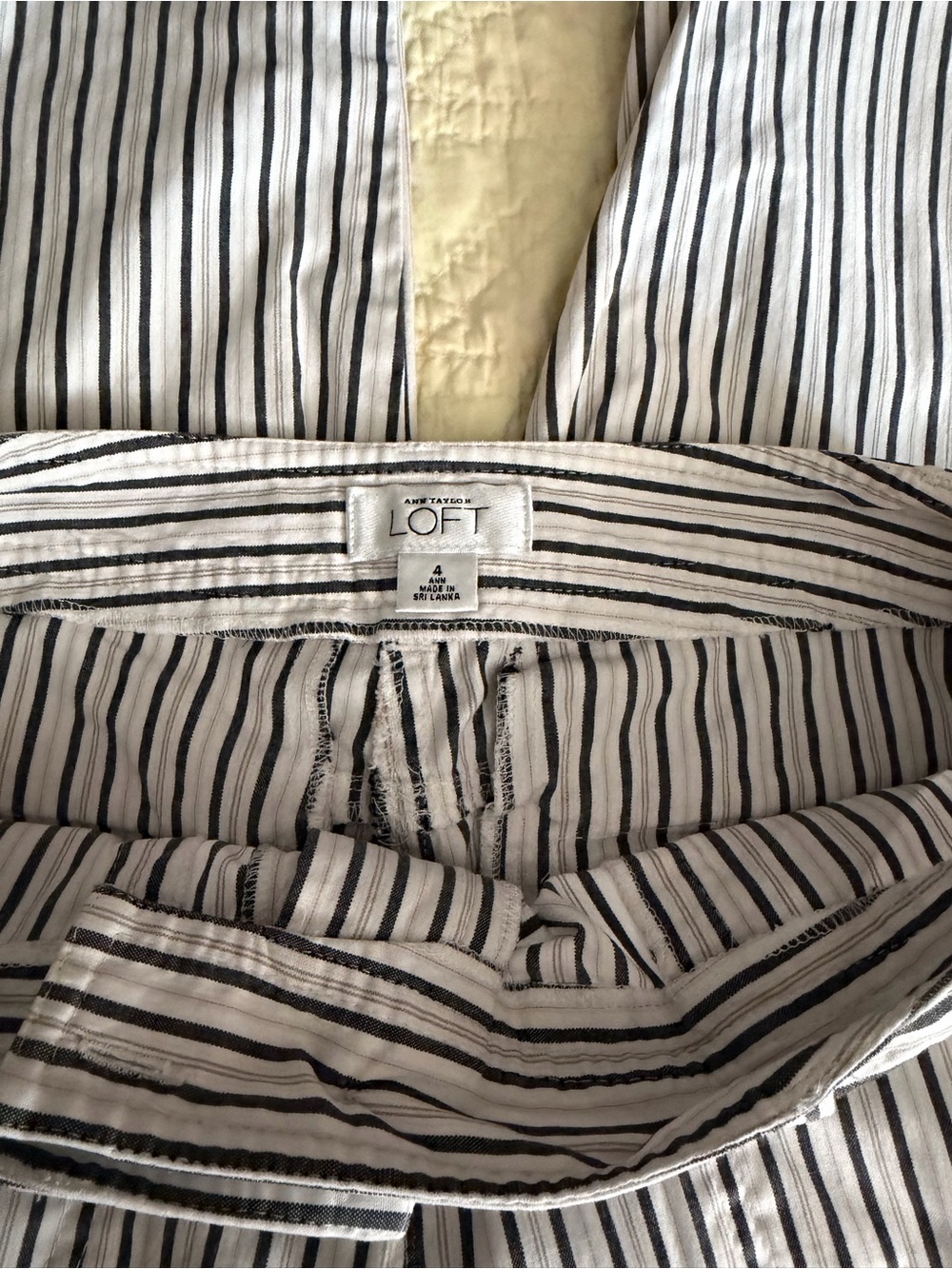 LOFT Black and White Vertical Stripe Chinos - Picture 5 of 5